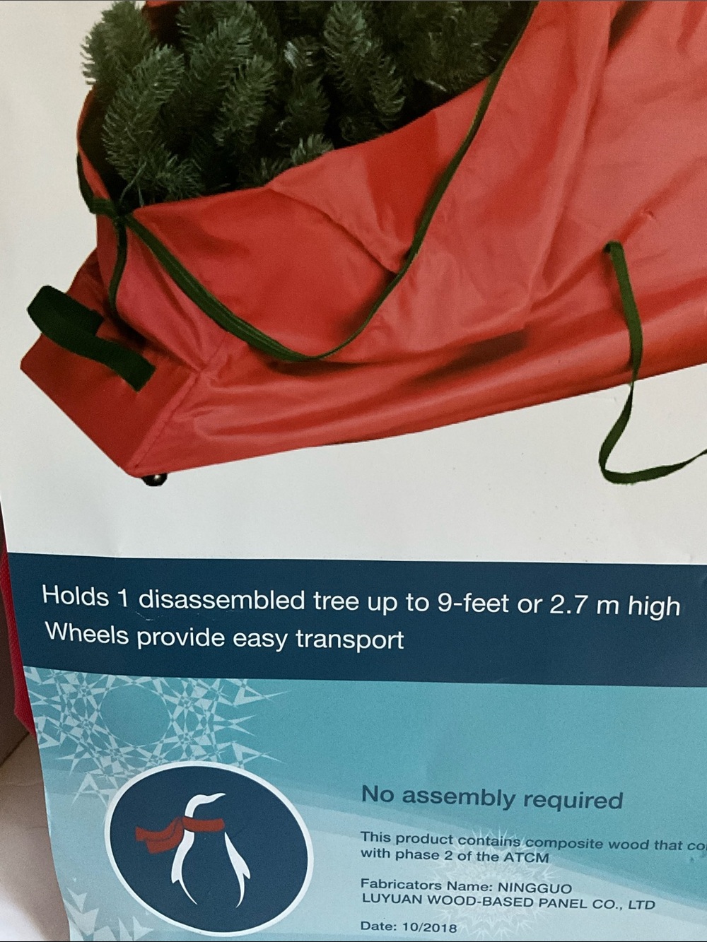 Rolling Tree Storage Bag - Red - Picture 2 of 4